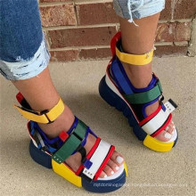 Hot Sales Blue Hight Platform Lady Sandals Shoes Women Slippers